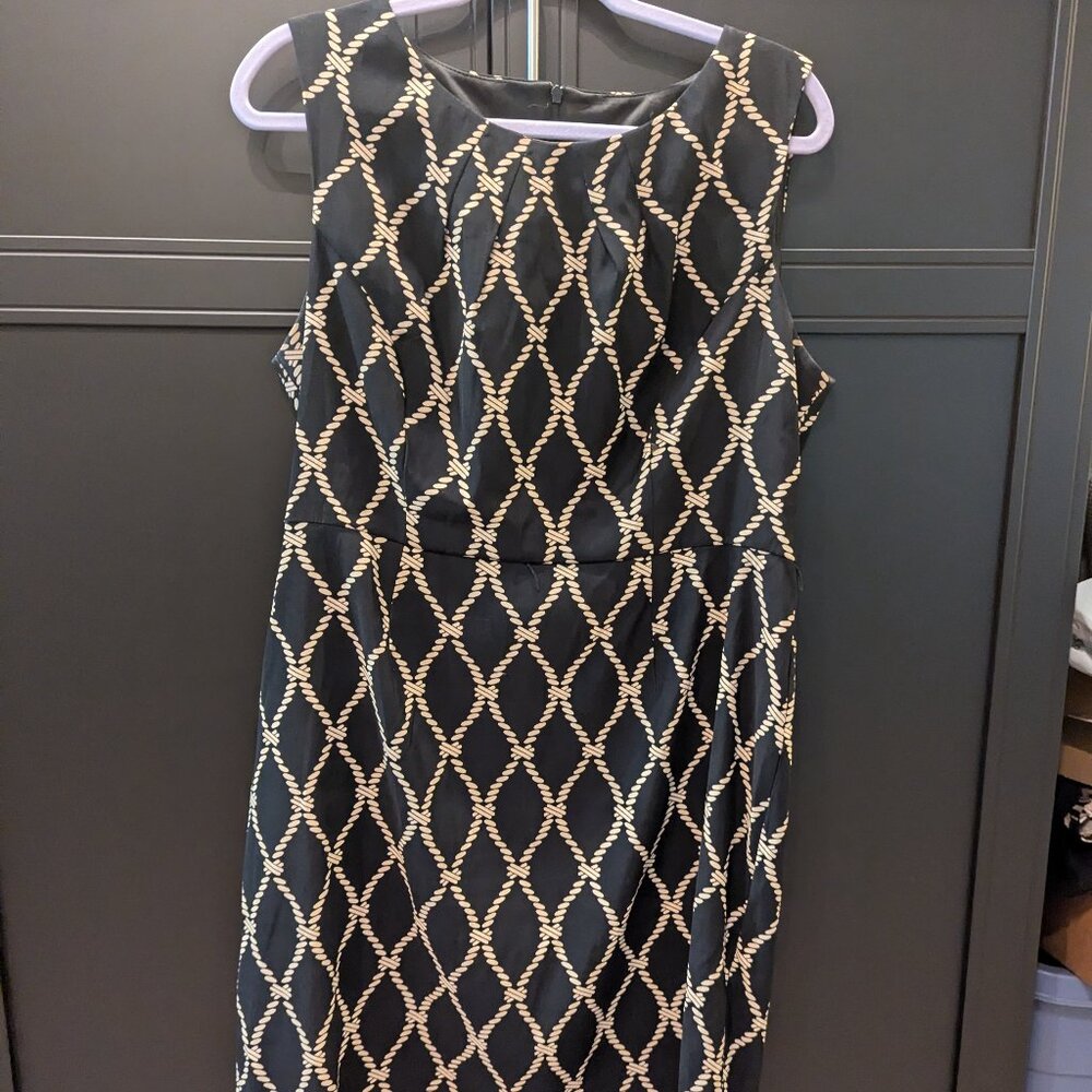 Black and Beige Sheath Dress